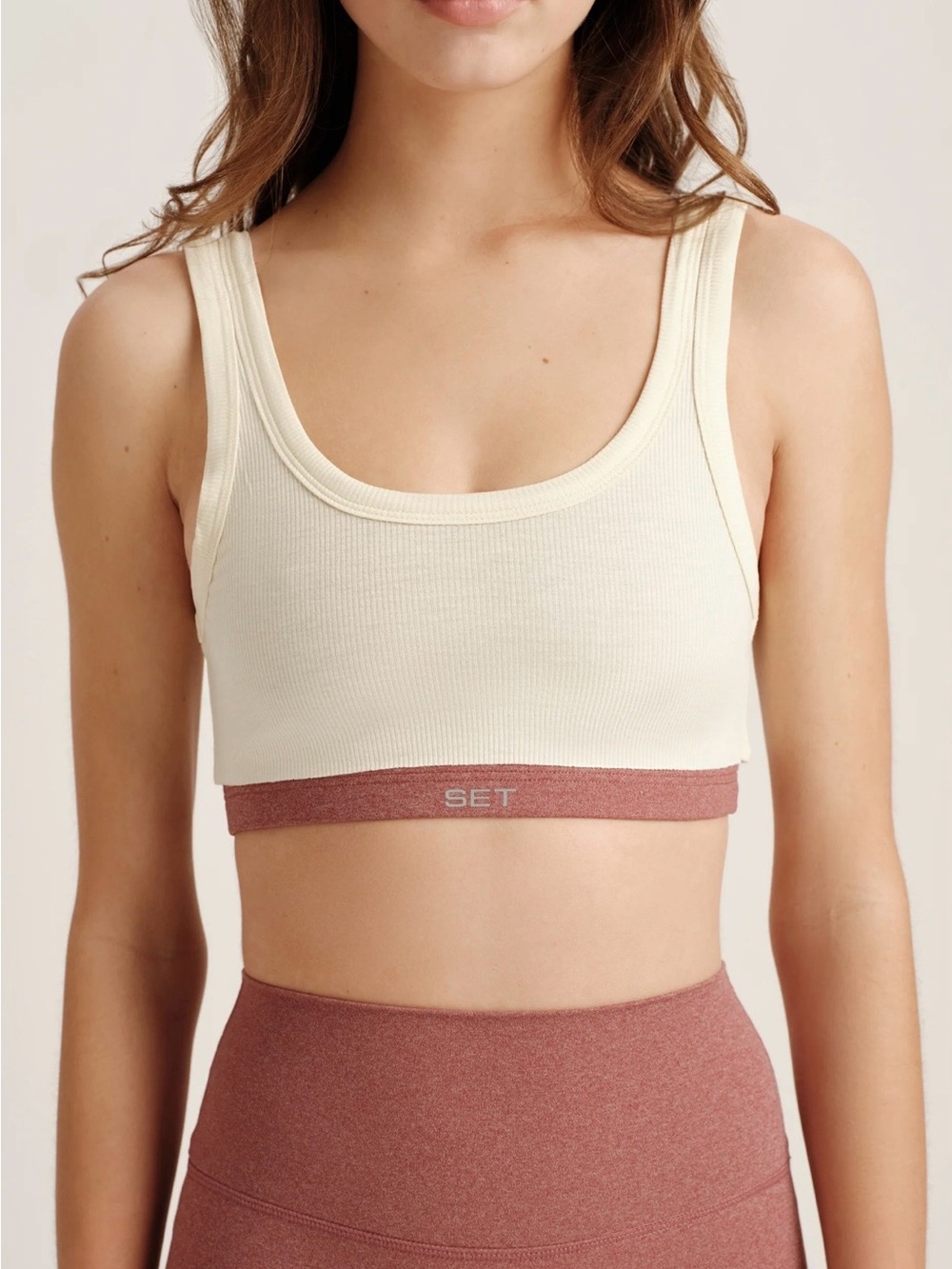 SET Active SPORTBODY Sporty Roster Bra - SEPIA
